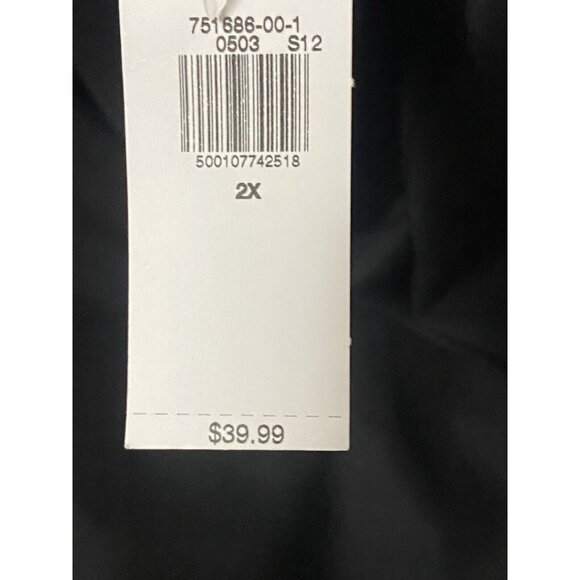 Old Navy Top Long Roll Tab Sleeve Womens 2X Button Up Double Pockets Black XXL - Picture 7 of 10